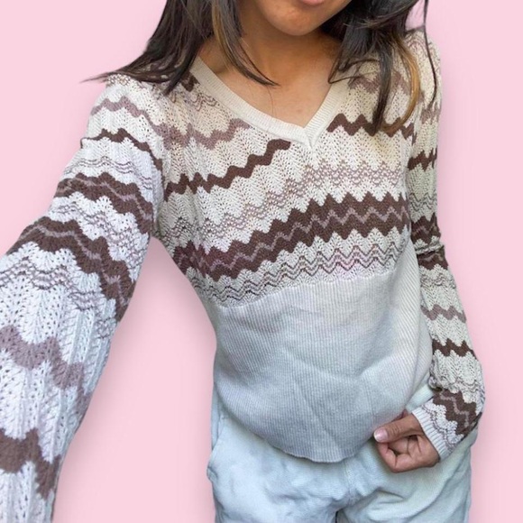 y2k chevron long sleeve - Picture 1 of 6